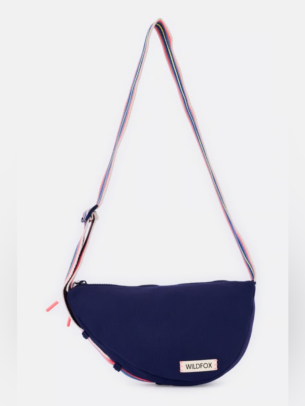Wildfox Navy Crescent Crossbody with Multicolor Striped Strap